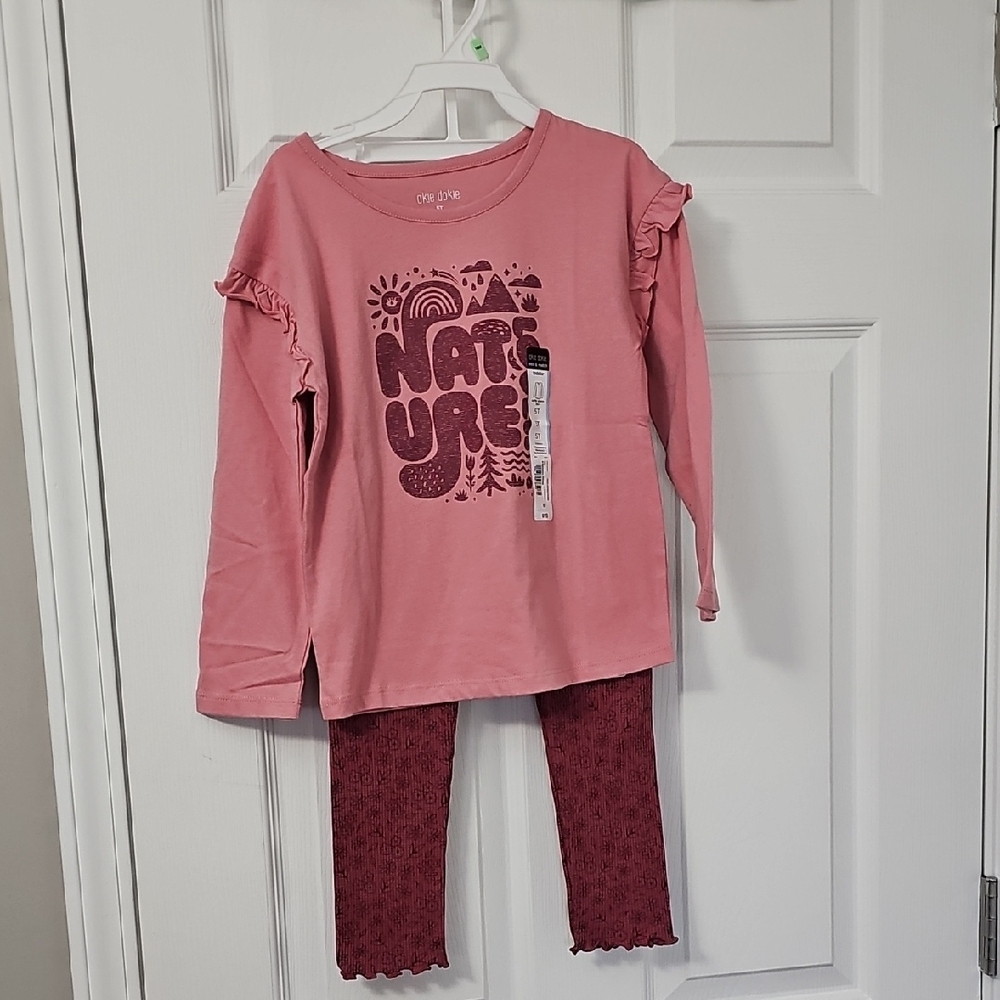 Okie Dokie Rose Long Sleeve Top and Pants. 5T. Nwt. - Picture 1 of 4